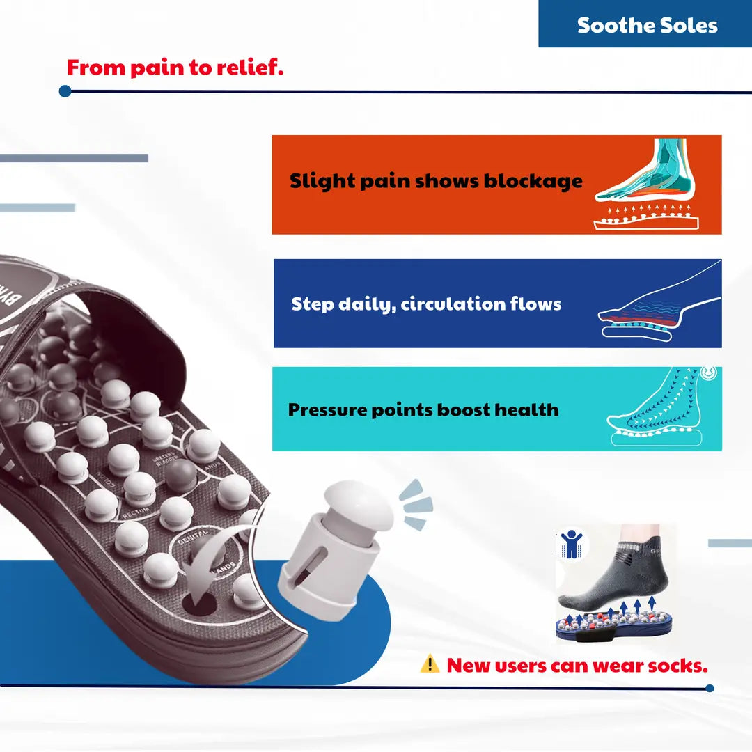 Soothe Soles - Acupressure and Magnetic Therapy Slippers for Full Body Blood Circulation