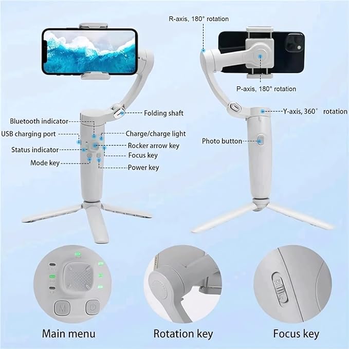 M1 3-AXIS Merak One Original Gimbal | Shake-Free Footage | Ideal for Vlogging & Travel